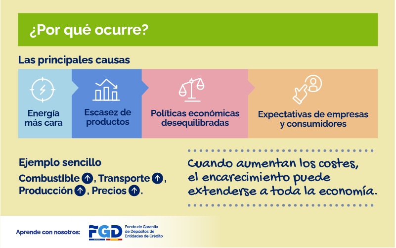 Infografía sobre las causas de una mala economía